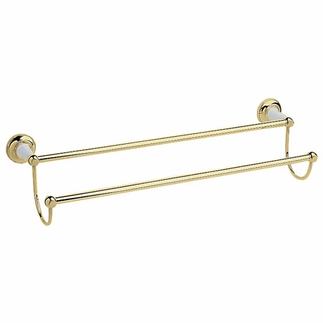 Heritage Bathrooms Heritage - Clifton Double Towel Rail - Vintage Gold - ACA07 1 Heritage Bathrooms Heritage - Clifton Double Towel Rail - Vintage Gold - ACA07
