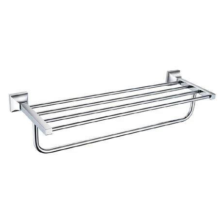 Heritage Bathrooms Heritage Chancery Double Bathroom Towel Shelf - Chrome - ACHDBTC 1 Heritage Bathrooms Heritage Chancery Double Bathroom Towel Shelf - Chrome - ACHDBTC