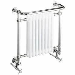 Heritage Bathrooms Heritage - Clifton Wall Mounted Heated Towel Rail With Crosshead Valves - AHC101