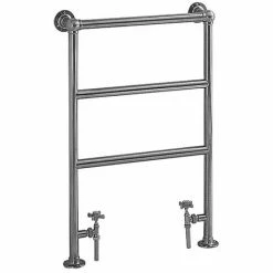 Heritage Bathrooms Heritage - Portland Heated Towel Rail With Crosshead Valves - Chrome - AHC76