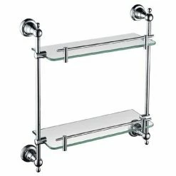 Heritage Bathrooms Heritage Holborn Double Glass Shelf - Chrome - AHODGSC