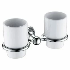 Heritage Bathrooms Heritage Holborn Double Tumbler & Holder - Chrome - AHODTHC