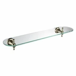Heritage Bathrooms Heritage Holborn Single Glass Shelf - Vintage Gold - AHOSGSG