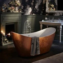 Heritage Bathrooms Heritage Hylton Freestanding Acrylic Bath (1730 X 730mm) - Copper Effect -Heritage Bathrooms shop BHYFS00COP D2 460