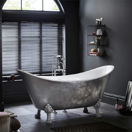 Heritage Bathrooms Heritage Lyddington Freestanding Acrylic Bath (1730 x 750mm) with Feet - Stainless Steel Effect Heritage Bathrooms Heritage Lyddington Freestanding Acrylic Bath (1730 X 750mm) With Feet - Stainless Steel Effect -Heritage Bathrooms shop BLYFS00STL P