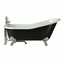 Heritage Bathrooms Heritage Hampshire 2TH Slipper Cast Iron Bath (1700x780mm) With Feet