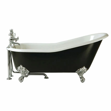 Heritage Bathrooms Heritage Hampshire 2TH Slipper Cast Iron Bath (1700x780mm) with Feet Heritage Bathrooms Heritage Hampshire 2TH Slipper Cast Iron Bath (1700x780mm) With Feet -Heritage Bathrooms shop BRT25 P