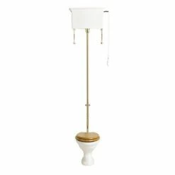 Heritage Bathrooms Heritage - Dorchester High-level WC & Gold Flush Pack