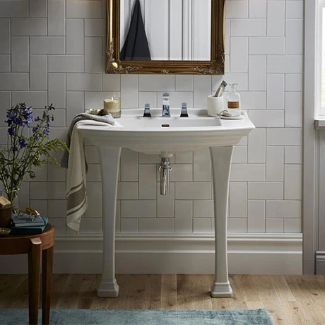 Heritage Bathrooms Heritage Blenheim Traditional Ceramic Console Basin & Legs 1 Heritage Bathrooms Heritage Blenheim Traditional Ceramic Console Basin & Legs