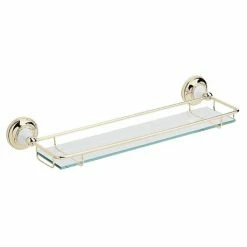 Heritage Bathrooms Heritage - Clifton Glass Gallery Shelf - Vintage Gold - ACA08