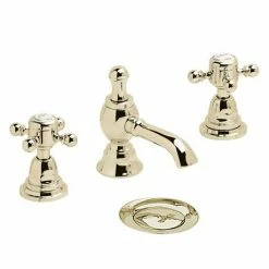 Heritage Bathrooms Heritage - Hartlebury 3 Hole Basin Mixer With Pop-up Waste - Vintage Gold - THRG06
