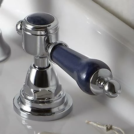 Heritage Bathrooms Heritage Glastonbury Midnight Blue Mono Basin Mixer With Pop-up Waste - TGRBL04 2 Heritage Bathrooms Heritage Glastonbury Midnight Blue Mono Basin Mixer With Pop-up Waste - TGRBL04 - Image 2