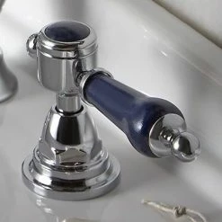 Heritage Bathrooms Heritage Glastonbury Midnight Blue 3 Hole Basin Mixer With Pop-up Waste - TGRBL06 5 Heritage Bathrooms Heritage Glastonbury Midnight Blue 3 Hole Basin Mixer With Pop-up Waste - TGRBL06 -Heritage Bathrooms shop Midnight Blue NNN 460