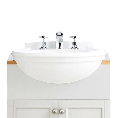 Heritage Bathrooms Heritage Claverton Medium Semi-Recessed Basin 1 Heritage Bathrooms Heritage Claverton Medium Semi-Recessed Basin