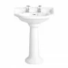 Heritage Bathrooms Heritage - Dorchester Standard Basin & Pedestal - Various Tap Hole Options