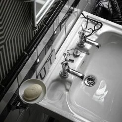 Heritage Bathrooms Heritage - Granley Deco 2TH Basin & Pedestal -Heritage Bathrooms shop PGDW05 PGRW09 D3 460