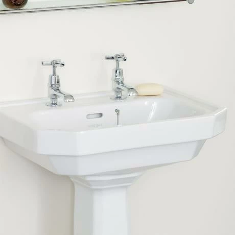 Heritage Bathrooms Heritage - Granley Deco 55cm 2TH Basin & Tall Pedestal Heritage Bathrooms Heritage - Granley Deco 55cm 2TH Basin & Tall Pedestal -Heritage Bathrooms shop PGDW06 PGRW09 D1 460 1