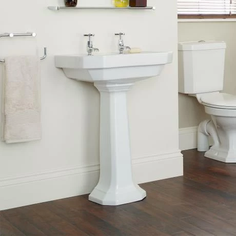 Heritage Bathrooms Heritage - Granley Deco 55cm 2TH Basin & Pedestal Heritage Bathrooms Heritage - Granley Deco 55cm 2TH Basin & Pedestal -Heritage Bathrooms shop PGDW06 PGRW09 D2 460