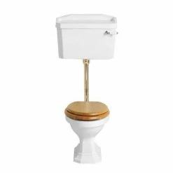 Heritage Bathrooms Heritage - Granley Low-level WC & Gold Flush Pack - Various Lever Options
