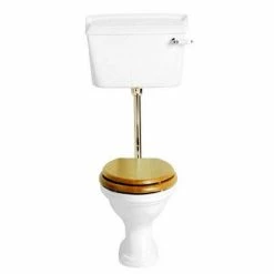 Heritage Bathrooms Heritage - Dorchester Low-level WC & Gold Flush Pack - Various Lever Options