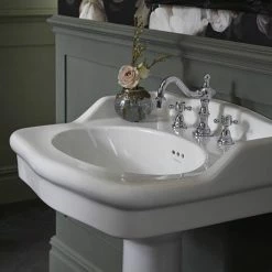 Heritage Bathrooms Heritage - New Victoria 3TH Standard Basin & Pedestal -Heritage Bathrooms shop PVEW063 PVEW10 D4 460