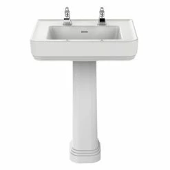 Heritage Bathrooms Heritage Wynwood 600mm Standard Basin & Pedestal - Various Tap Hole Options