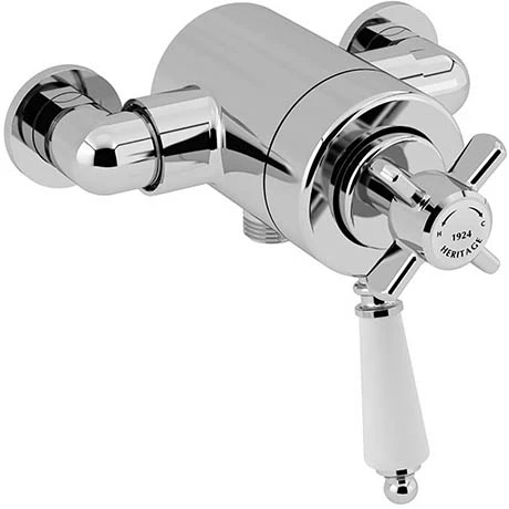 Heritage Bathrooms Heritage Dawlish Exposed Shower Valve With Bottom Outlet Connection - Chrome 1 Heritage Bathrooms Heritage Dawlish Exposed Shower Valve With Bottom Outlet Connection - Chrome