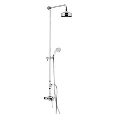 Heritage Bathrooms Heritage Dawlish Exposed Shower With Premium Fixed Riser Kit & Diverter To Handset - Chrome - SDCDUAL07 1 Heritage Bathrooms Heritage Dawlish Exposed Shower With Premium Fixed Riser Kit & Diverter To Handset - Chrome - SDCDUAL07