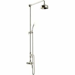 Heritage Bathrooms Heritage Dawlish Exposed Shower With Premium Fixed Riser Kit & Diverter To Handset - Vintage Gold - SDCDUAL08