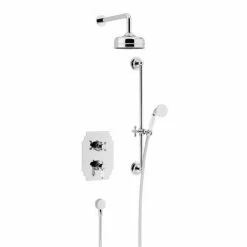 Heritage Bathrooms Heritage Glastonbury Recessed Shower With Premium Fixed Head & Flexible Riser Kit - Chrome - SGDUAL03