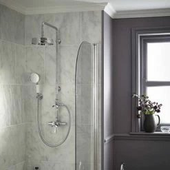 Heritage Bathrooms Heritage Gracechurch Exposed Shower With Deluxe Fixed Riser Kit & Diverter To Handset - Chrome - SGRDDUAL04 -Heritage Bathrooms shop SGRDDUAL04 D5 460
