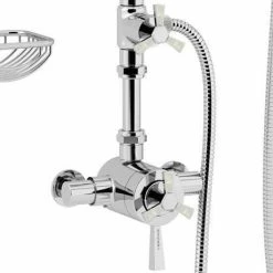 Heritage Bathrooms Heritage Gracechurch Mother Of Pearl Exposed Shower With Deluxe Fixed Riser Kit & Diverter To Handset - SGRDMOPDUAL01 -Heritage Bathrooms shop SGRDMOPDUAL01 D1 460