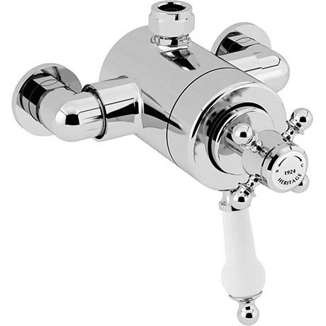 Heritage Bathrooms Heritage Hartlebury Exposed Shower Valve With Top Outlet Connection - Chrome - SHDCT02 1 Heritage Bathrooms Heritage Hartlebury Exposed Shower Valve With Top Outlet Connection - Chrome - SHDCT02
