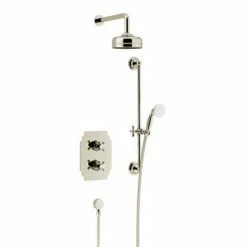 Heritage Bathrooms Heritage Hartlebury Recessed Shower With Premium Fixed Head And Flexible Riser Kit - Vintage Gold - SHDDUAL06