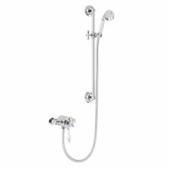 Heritage Bathrooms Heritage Hartlebury Exposed Shower With Premium Flexible Riser Kit - Chrome - SHDDUAL09