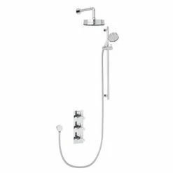 Heritage Bathrooms Heritage Hemsby Dual Control Recessed Valve With Twin Stopcock, 6" Fixed Head And Handset