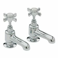 Heritage Bathrooms Heritage - Dawlish Bath Pillar Taps - Chrome - TDCC01