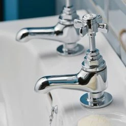 Heritage Bathrooms Heritage - Dawlish Short Nose Basin Pillar Taps - Chrome - TDCCS00 -Heritage Bathrooms shop TDCCS00 D2 460
