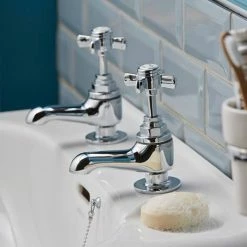 Heritage Bathrooms Heritage - Dawlish Short Nose Basin Pillar Taps - Chrome - TDCCS00 -Heritage Bathrooms shop TDCCS00 D3 460