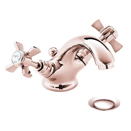 Heritage Bathrooms Heritage Dawlish Basin Mixer Tap With Pop-up Waste - Rose Gold - TDCRG04 1 Heritage Bathrooms Heritage Dawlish Basin Mixer Tap With Pop-up Waste - Rose Gold - TDCRG04