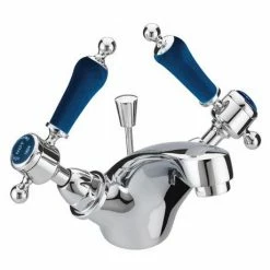 Heritage Bathrooms Heritage Glastonbury Midnight Blue Mono Basin Mixer With Pop-up Waste - TGRBL04