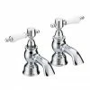 Heritage Bathrooms Heritage - Glastonbury Bath Pillar Taps - Chrome - TGRC01