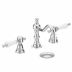 Heritage Bathrooms Heritage Glastonbury 3 Tap Hole Swivel Spout Basin Mixer With Pop-up Waste - Chrome - TGRC09