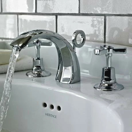 Heritage Bathrooms Heritage - Gracechurch 3 Hole Basin Mixer With Pop-up Waste - TGRDC06 2 Heritage Bathrooms Heritage - Gracechurch 3 Hole Basin Mixer With Pop-up Waste - TGRDC06 - Image 2