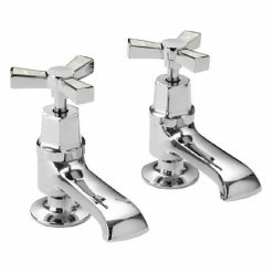 Heritage Bathrooms Heritage Gracechurch Mother Of Pearl Basin Pillar Taps - TGRDMOP00