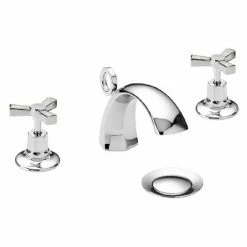 Heritage Bathrooms Heritage Gracechurch Mother Of Pearl 3 Hole Basin Mixer With Pop-up Waste - TGRDMOP06