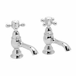 Heritage Bathrooms Heritage - Hartlebury Basin Pillar Taps - Chrome - THRC00