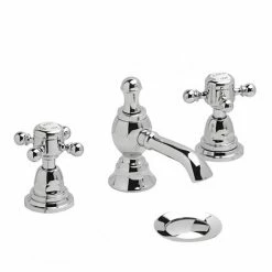 Heritage Bathrooms Heritage - Hartlebury 3 Hole Basin Mixer With Pop-up Waste - Chrome - THRC06