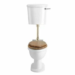 Heritage Bathrooms Heritage - New Victoria Low-level WC & Gold Flush Pack - Various Lever Options