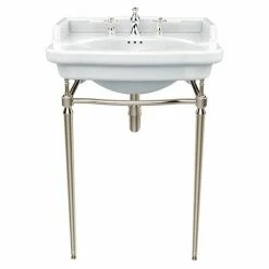 Heritage Bathrooms Heritage Abingdon Victoria Basin & Washstand (Vintage Gold - 3 Tap Hole)